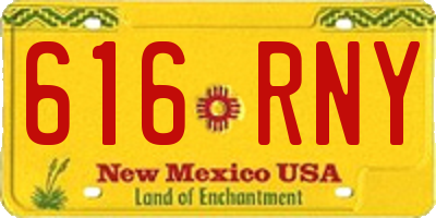 NM license plate 616RNY
