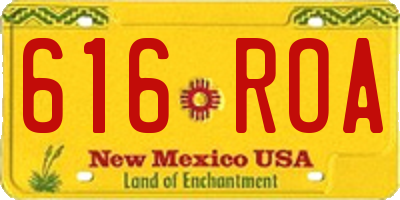NM license plate 616ROA