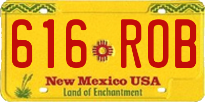 NM license plate 616ROB