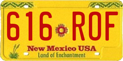 NM license plate 616ROF