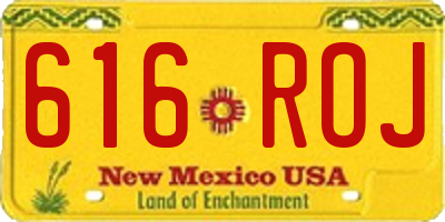 NM license plate 616ROJ