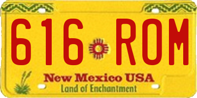 NM license plate 616ROM