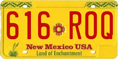 NM license plate 616ROQ