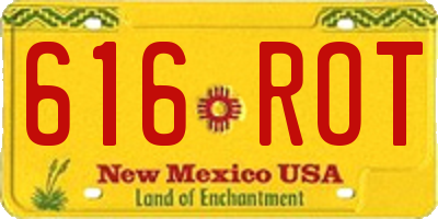 NM license plate 616ROT