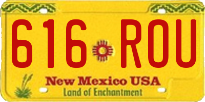 NM license plate 616ROU