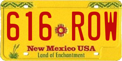NM license plate 616ROW