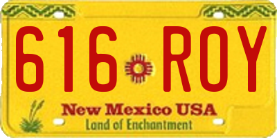 NM license plate 616ROY
