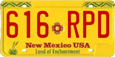 NM license plate 616RPD