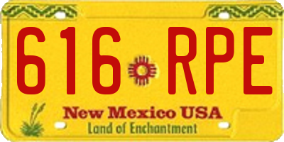 NM license plate 616RPE