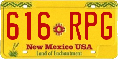 NM license plate 616RPG