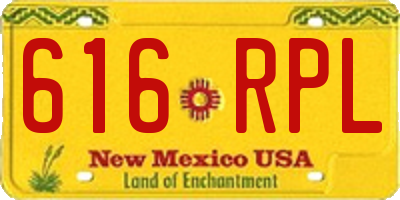 NM license plate 616RPL