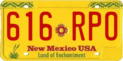NM license plate 616RPO