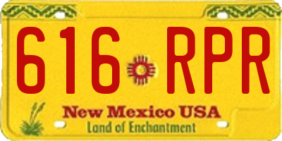 NM license plate 616RPR