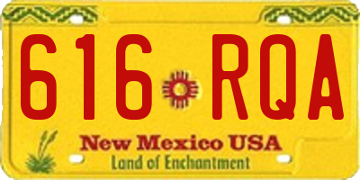 NM license plate 616RQA