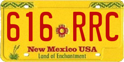 NM license plate 616RRC