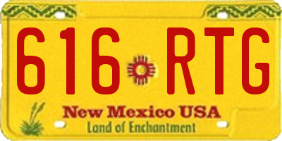 NM license plate 616RTG