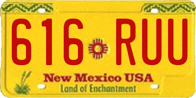 NM license plate 616RUU