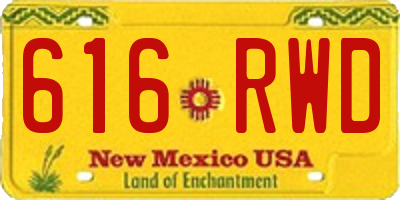 NM license plate 616RWD
