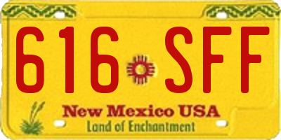 NM license plate 616SFF