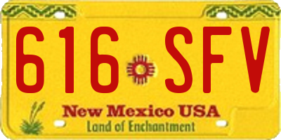 NM license plate 616SFV