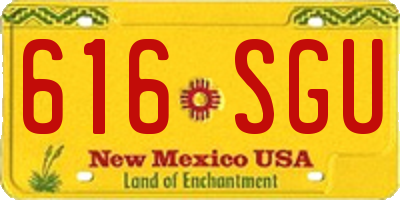 NM license plate 616SGU