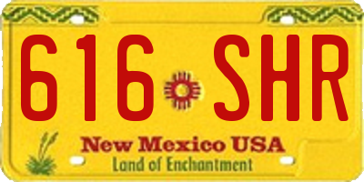 NM license plate 616SHR