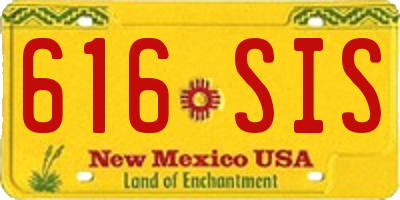 NM license plate 616SIS