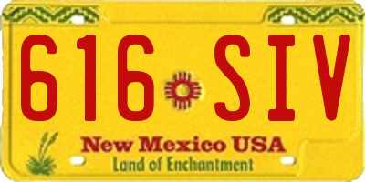 NM license plate 616SIV