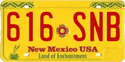 NM license plate 616SNB