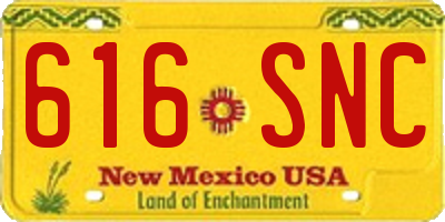 NM license plate 616SNC