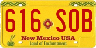 NM license plate 616SOB