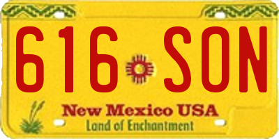 NM license plate 616SON