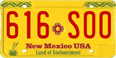 NM license plate 616SOO