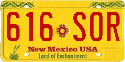 NM license plate 616SOR