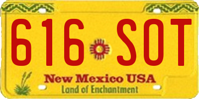 NM license plate 616SOT