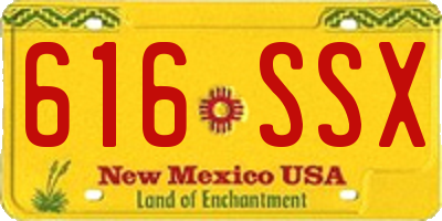 NM license plate 616SSX