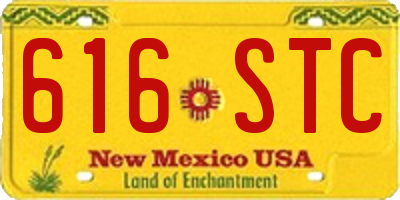 NM license plate 616STC