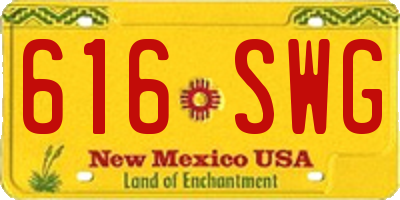 NM license plate 616SWG