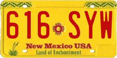 NM license plate 616SYW