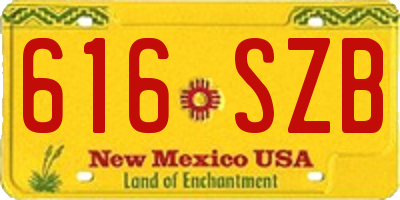 NM license plate 616SZB