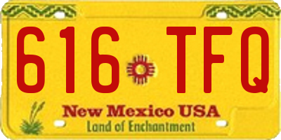 NM license plate 616TFQ