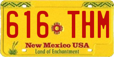 NM license plate 616THM