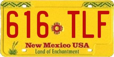 NM license plate 616TLF