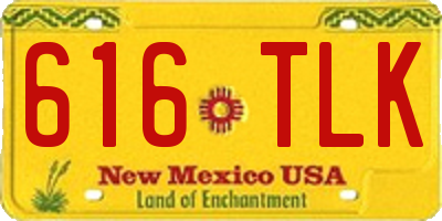 NM license plate 616TLK