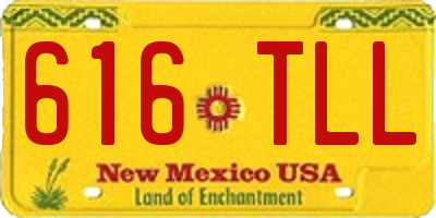 NM license plate 616TLL