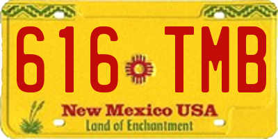 NM license plate 616TMB