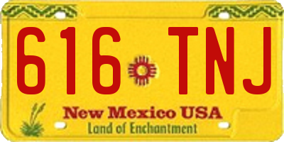 NM license plate 616TNJ