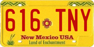NM license plate 616TNY