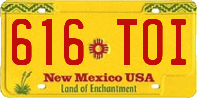 NM license plate 616TOI