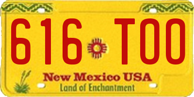 NM license plate 616TOO